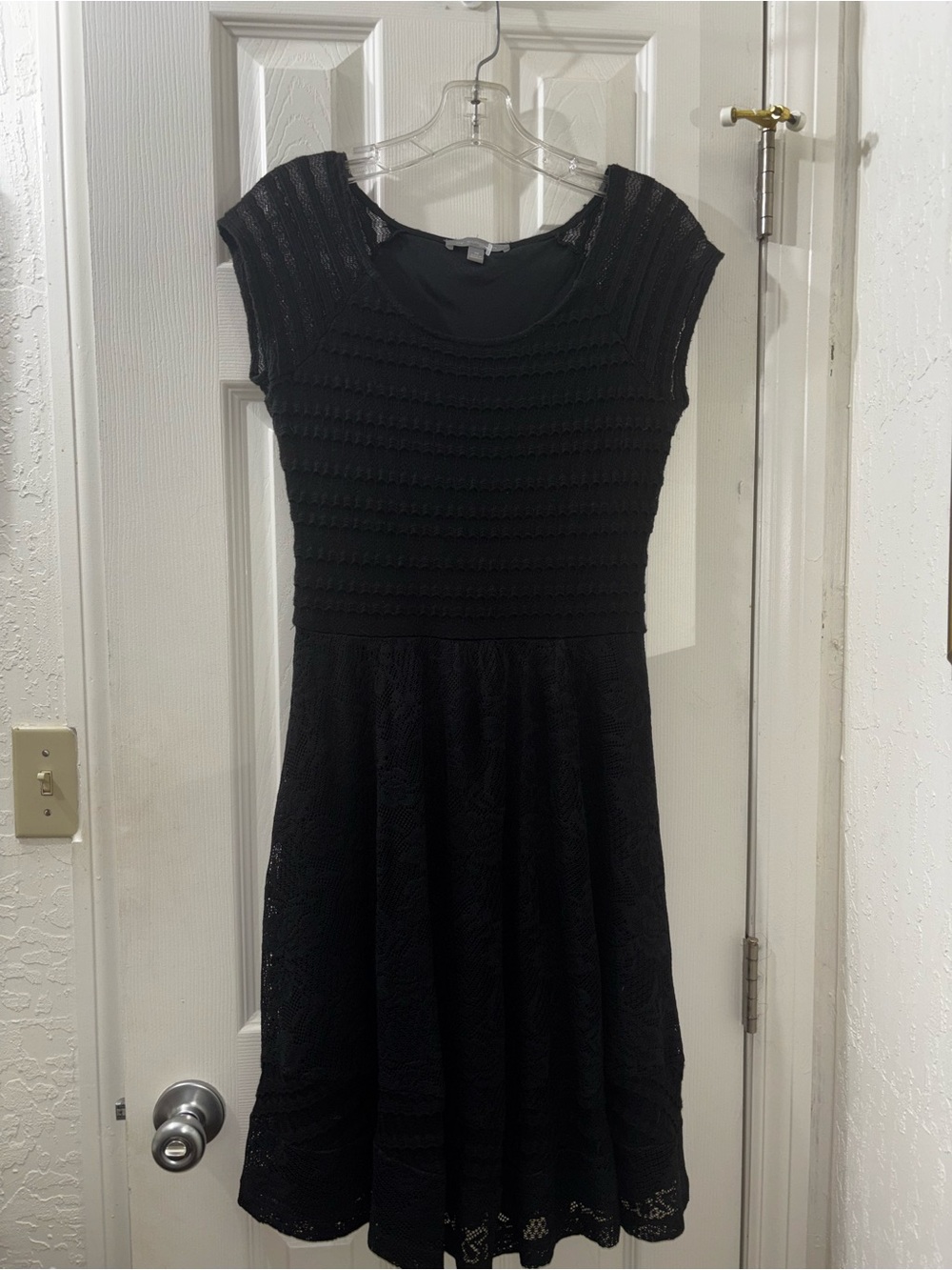 Women’s Black Lace Fit-and-Flare Dress
